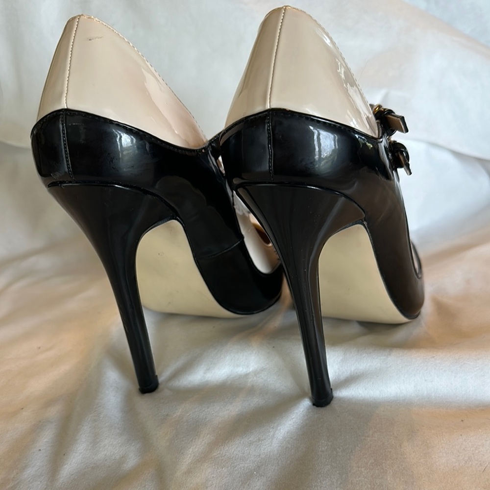 Signature Black and Cream Mary Jane Heels - Picture 5 of 10